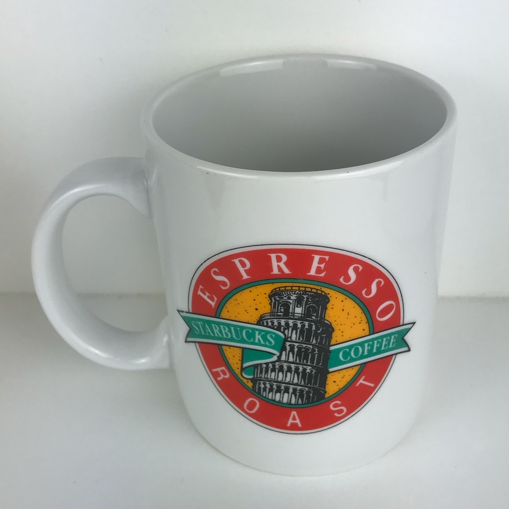 Rare Leaning Tower of Pisa, Red, Green, Yellow, White "Starbucks Espresso ROAST"